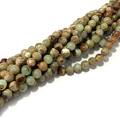 Round Synthetic Aqua Terra Jasper Beads Strands&nbsp;G-N0160-04-4mm