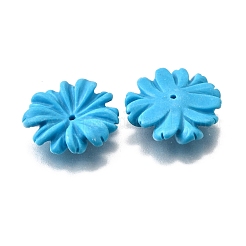 合成ターコイズビーズ  花  17.5~18.5x4.5~5.5mm  穴：1mm&nbsp;G-S390-04B