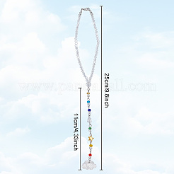 雲の樹脂ペンダント装飾  車に吊るす飾り用のガラスビーズ  ミックスカラー  250mm&nbsp;HJEW-DR00020