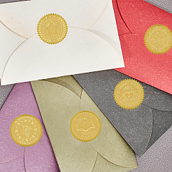 プラスチック製の粘着式金箔エンボスステッカー  メダル装飾ステッカー  スター  5x5cm  4pcs /シート&nbsp;DIY-WH0211-020