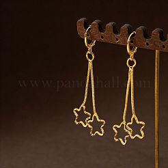 Alloy Star Tassel Hoop Earrings for Women&nbsp;WGF3701-01