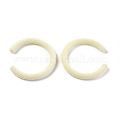 フロッキーアクリルビーズ  文字cの形  乳白色  56x53.8x6.7mm  穴：1.4mm  内径：43.7mm&nbsp;LS-X-OACR-L010-C-09