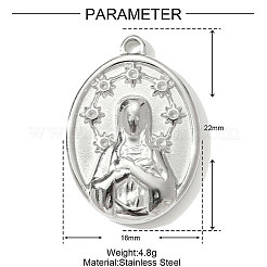 304 Stainless Steel Pendants&nbsp;STAS-OY001-20P