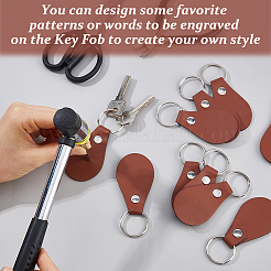 16Pcs Teardrop PU Leather Keychains&nbsp;KEYC-DC0001-47B
