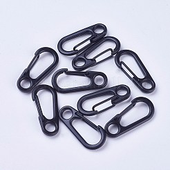 合金スナップキーホルダークラスプパーツ  鉄パーツ  オーバル  ガンメタ色  31.5x14x7mm&nbsp;LS-PALLOY-WH0065-31B