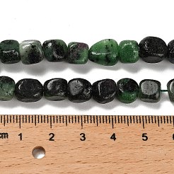 天然石ルビーインゾイサイトビーズ連売り  ナゲット  タンブルストーン  7~13x4.5~10x4.5~10mm  穴：1.2mm  約44~46個/連  15.08''~16.14''（38.3~41センチメートル）&nbsp;G-P497-01E-51