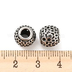 316サージカルステンレスビーズ  スター  アンティークシルバー  9x10x4mm  穴：4mm&nbsp;STAS-Q304-34AS