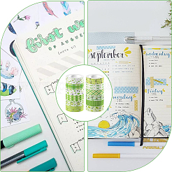 12 Rolls 12 Styles Cocktail Drink Theme DIY Scrapbook Decorative Paper Tapes&nbsp;DIY-CP0013-35