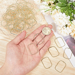 合金オープンバックベゼルペンダント100個。  UVレジンDIY用  エポキシ樹脂  プレスジュエリー  長方形  ライトゴールド  33x23.5x1.5mm  穴：1.2mm&nbsp;FIND-CA0008-64
