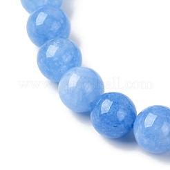 Natural Dyed Aquamarine Round Beads Stretch Bracelets for Women&nbsp;AP1591-3