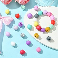 30 個 15 スタイルのシリコーンビーズ  チューリップの花  ミックスカラー  15~16.5x15~17x14~15mm  穴：2~2.5mm  2個/スタイル&nbsp;SIL-CJ0002-59
