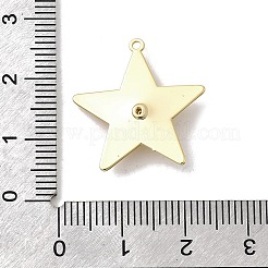 真鍮チャーム  ラインストーン付き  長持ちメッキ  ニッケルフリー  18KGP本金メッキ  スター  22x21.5x4mm  穴：1.2mm&nbsp;KK-A275-07C-G