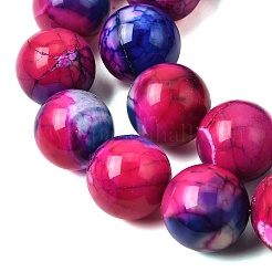 天然石瑪瑙ビーズ連売り  スムーズなラウンド  染め＆加熱  パープル  14~14.5mm  穴：1.2mm  約28個/連  15.35''~15.75''（39~40センチメートル）&nbsp;G-Z145-B01-14mm-D