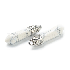Bullet Natural Howlite Pointed Pendants&nbsp;G-E332-C29