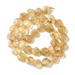 天然シトリン（加熱）ビーズ連売り  多面カットティアドロップ  12x12x5.5~6.5mm  穴：1.2~1.6mm  約34~36個/連  15.75~16.34インチ（40~41.5cm）&nbsp;G-G117-D08-01