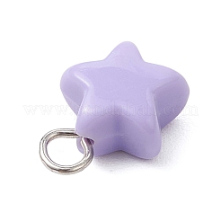 オペークアクリルパーツ  スターのチャーム  プラチナ  14.5x11.5x6.5mm  穴：2.5mm&nbsp;PALLOY-JF04199-02