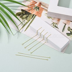 925スターリングシルバースタンドピアスパーツ  スタンプ925個付き  ゴールドカラー  70~72mm  穴：1.5mm  ピン：0.6mm&nbsp;X-STER-G022-04G