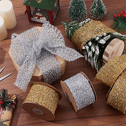 5 Yards Stretchable Glitter Mesh Ribbon&nbsp;DIY-WH0470-85B