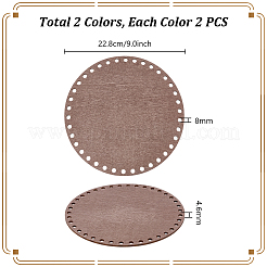 合板かぎ針編みバスケットベース 4色 2個  フラットラウンド  ミックスカラー  228x4.6mm  穴：8mm  2個/カラー&nbsp;DIY-PH0031-94
