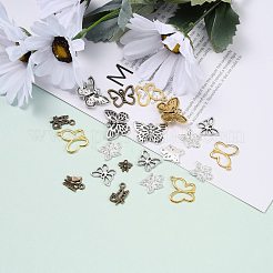 合金のチベット風チャーム  蝶  ミックスカラー  10~75x10~47x1~3mm  穴：1~5mm&nbsp;TIBEP-MSMC019-M