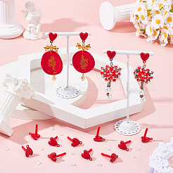 30Pcs Heart Alloy Stud Earring Findings&nbsp;FIND-SP0005-60A-02