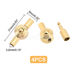 PVD真空メッキ304ステンレススチール製ネジ留め  ゴールドカラー  21x9mm  穴：3.2mm  4個/箱&nbsp;STAS-DC0004-40