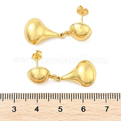 女性用ティアドロップ 304 ステンレススチール スタッド イヤリング  ゴールドカラー  32x12mm&nbsp;EJEW-A125-40G