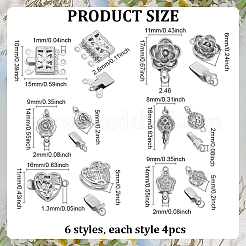 24Pcs 6 Styles Brass Box Clasps&nbsp;KK-ME0001-82