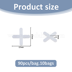 PEプラスチックシームツール床タイルクロスクリップ  磁器タイルパンチング用  クロス  ホワイト  17x17x2mm  約90個/袋&nbsp;FIND-WH0126-944A