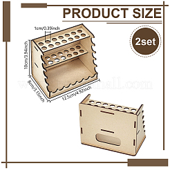 14 Hole Wooden Paint Brush Storage Stand&nbsp;AJEW-WH0410-291