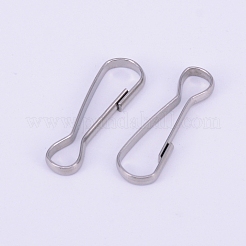 304ステンレススチールキーチェーン留め具  ステンレス鋼色  30.5x11.5x2.4mm&nbsp;STAS-WH0016-06P-01
