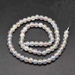 Electroplate Synthetic Crackle Quartz Bead Strands&nbsp;EGLA-J067-6mm-AB01