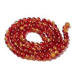 Spray Painted Crackle Glass Beads Strands&nbsp;CCG-Q002-8mm-10