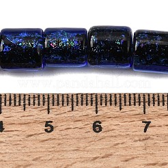 手作りの二色性箔ガラスビーズ連売り  バレル  藤紫色  9x9mm  穴：2mm  約35個/連  12.80''（32.5センチメートル）&nbsp;DICH-U001-09F