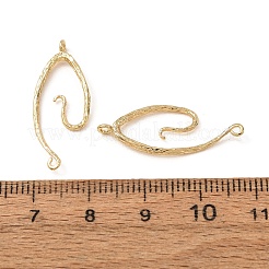 質感のある真鍮製のコネクトチャーム  渦巻き波リンク  14KGP本金メッキ  27x10.5x3mm  穴：1.2mmと1mm&nbsp;KK-CBAD6B8-02G