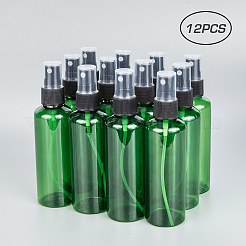 DIYのジュエリー  プラスチック製ラウンドショルダースプレーボトル  ミニ透明プラスチック漏斗ホッパーと2ミリリットル使い捨てプラスチック目薬  グリーン  14.5x3.82cm  容量：100ミリリットル  12個/セット&nbsp;DIY-BC0001-06A