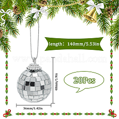 20Pcs Mirror Ball Reflective Ball Pendants&nbsp;AJEW-SP0001-06