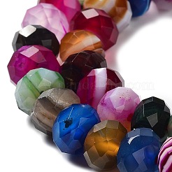 天然バンド /縞aビーズ連売り  染め＆加熱  ファセットロンデル  カラフル  8~8.5x5~5.5mm  穴：1mm  約73~75個/連  15.24~15.43''（38.7~39.2センチメートル）&nbsp;G-E605-A01-02A