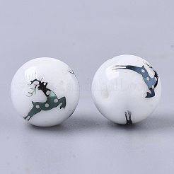 Christmas Opaque Glass Beads&nbsp;EGLA-R113-03E