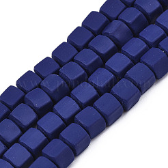 手作り樹脂粘土ビーズ連売り  キューブ  ミックスカラー  5x5x5mm  穴：1.8mm  約86~88個/連  15.35インチ〜16.34インチ（39~41.5cm）&nbsp;X-CLAY-S092-78