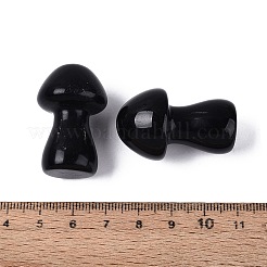 天然黒曜石のキノコのディスプレイ装飾  置物 家のデスクトップの装飾  35~37x21~22.5x21~22.5mm&nbsp;G-Q602-03A