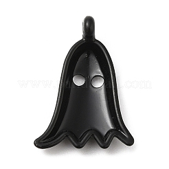 ハロウィンスプレー塗装合金ペンダント  幽霊の形  ブラック  19.5x14x4mm  穴：1.5mm&nbsp;PALLOY-D019-04