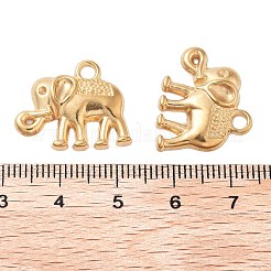 304ステンレスペンダント  ゴールドカラー  象  17x20x3mm  穴：2.1mm&nbsp;STAS-Q330-01G-02