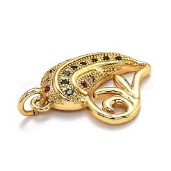 Brass Micro Pave Cubic Zirconia Pendants&nbsp;ZIRC-O039-15G