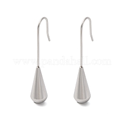 304ステンレススチールダングルイヤリング  ティアドロップ  ステンレス鋼色  34x7mm&nbsp;EJEW-NH0004-01P