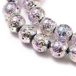 Electroplated Natural Lava Rock Beads Strands&nbsp;G-I260-01C