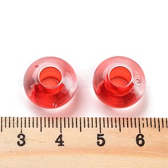 クリアアクリルヨーロピアンビーズ  大穴ビーズ  ロンデル  ミックスカラー  14x8.5mm  穴：5.5mm  約537個/500g&nbsp;TACR-P009-C01