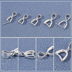 10個 5スタイル 925スターリングシルバーアイスピックピンチベイル  925銀メッキ  8~10x4~9x2~3mm  穴：3~5x3~4mm  ピン：0.5~0.8mm  2個/スタイル&nbsp;STER-FH0001-03