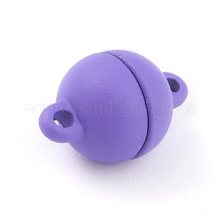ループ付き合金マグネットクラスプ  ラウンド  ライラック  13x8mm  穴：1.2mm&nbsp;PALLOY-P223-A01-06