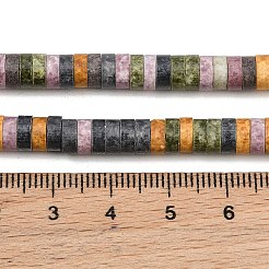 マットな磁器製ヘイシホイールビーズの連  アンティークのセラミック製平円盤ビーズ  ミックスカラー  6x2.5mm  穴：1.2mm  約162個/連  15.79''（40.1センチメートル）&nbsp;PR-CBA03B0-03E
